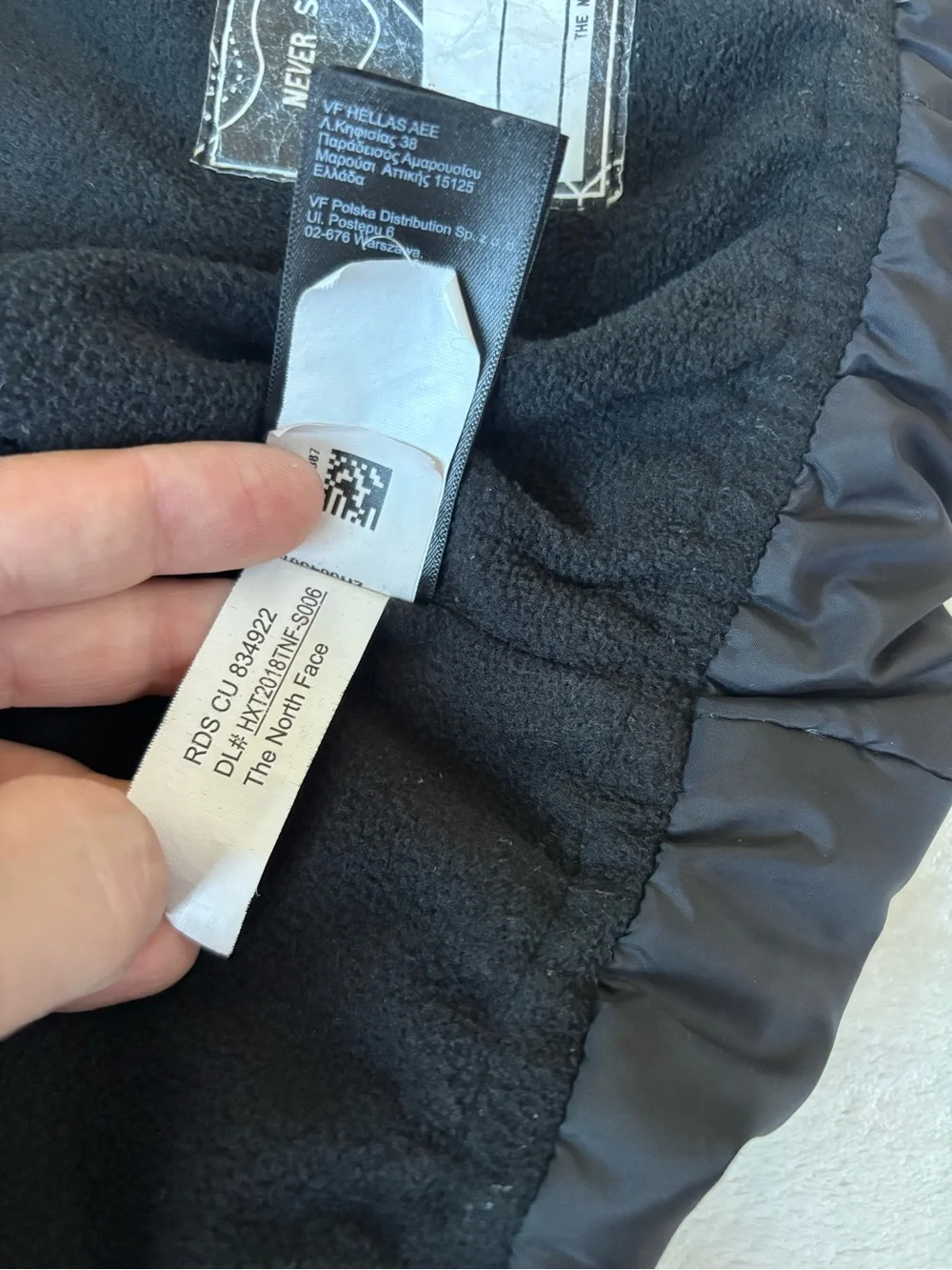 The North Face Girls Size Large 14/16 Goose Down Fleece Hooded Jacket Black